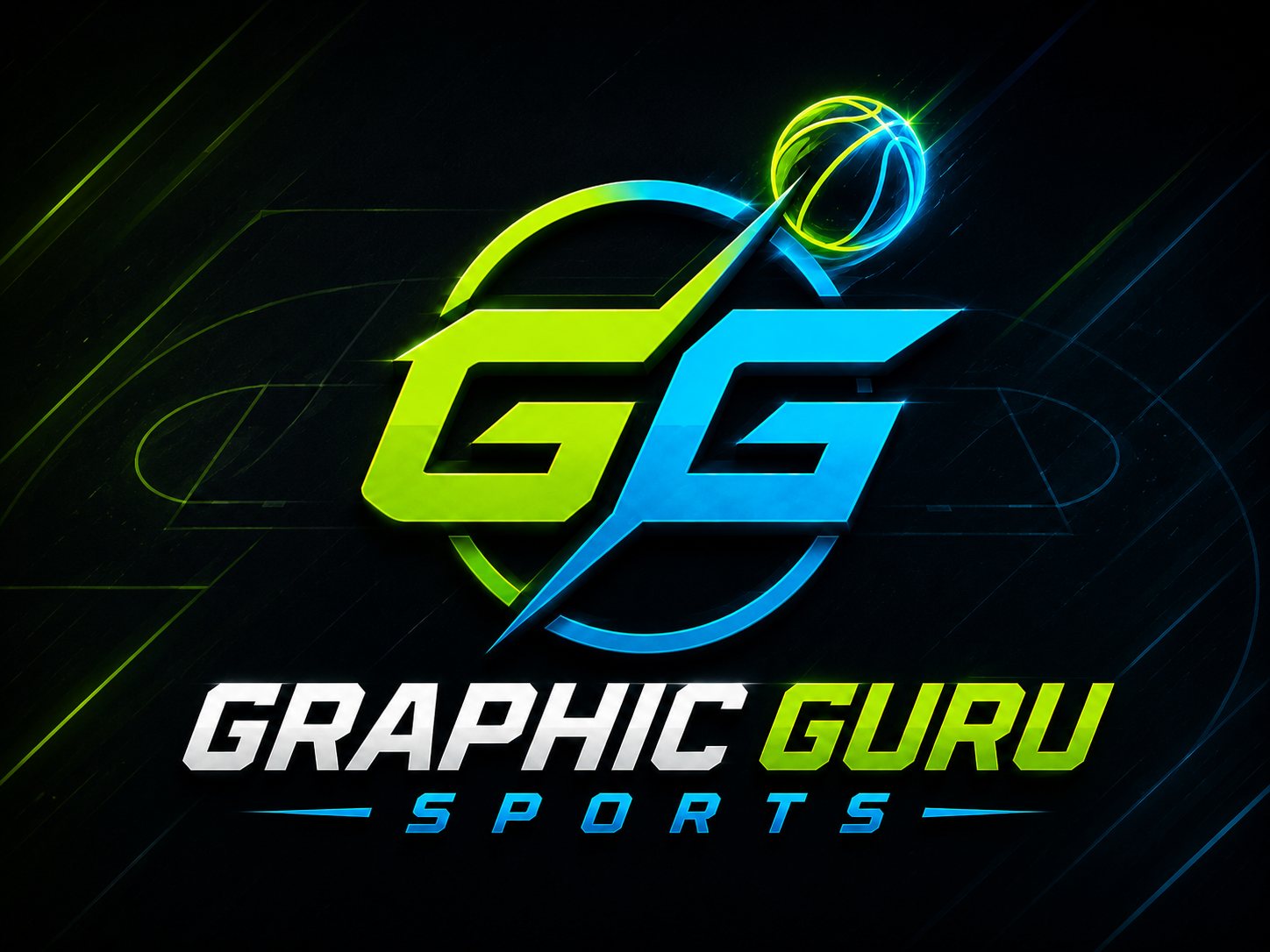 Graphic Guru Sports basketball logo variation