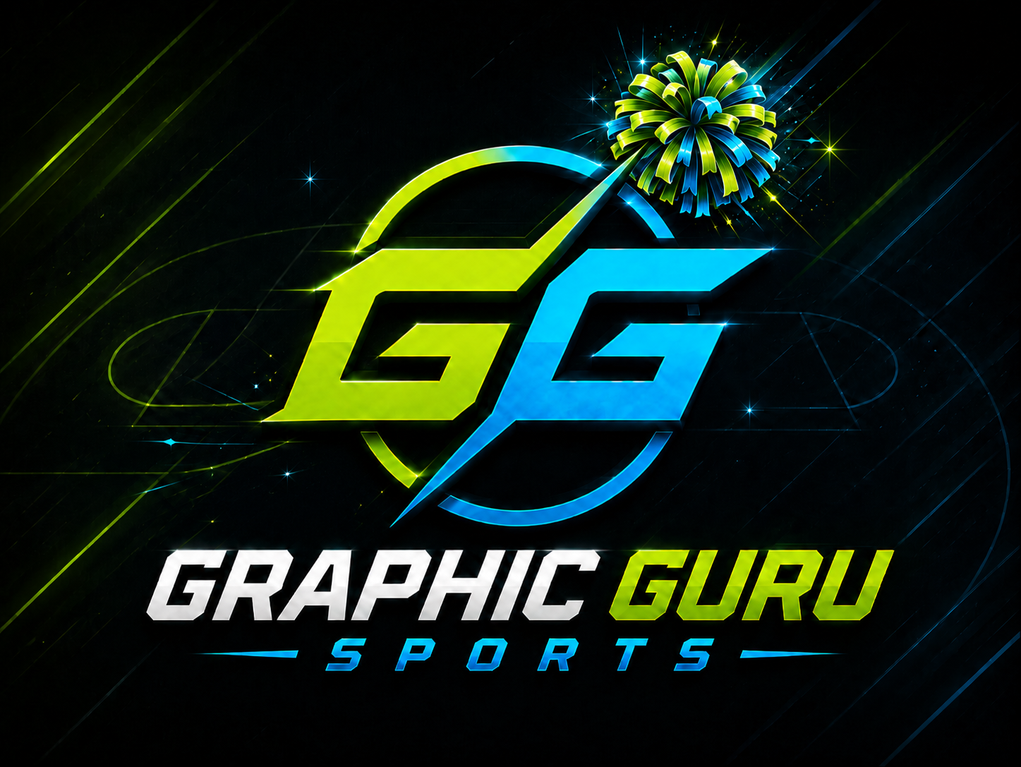 Graphic Guru Sports cheer logo variation
